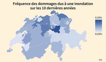 Graphique: Fréquence des dommages dus aux inondations sur les dix dernières années
