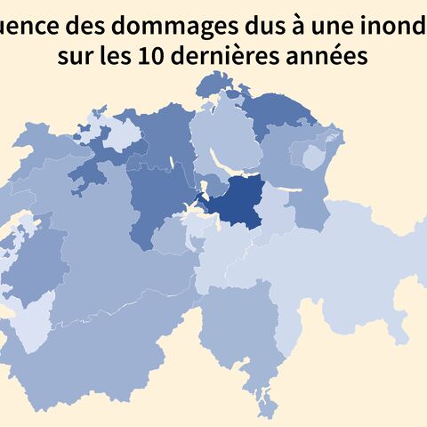 Graphique: Fréquence des dommages dus aux inondations sur les dix dernières années
