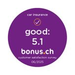 bonus.ch Car insurance badge with a rating of 5.1.