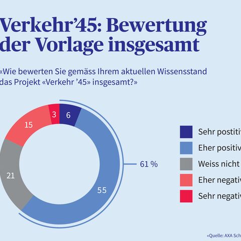 Bewertung des Projekts "Verkehr'45" in einem Kreis Diagramm dargestellt. 