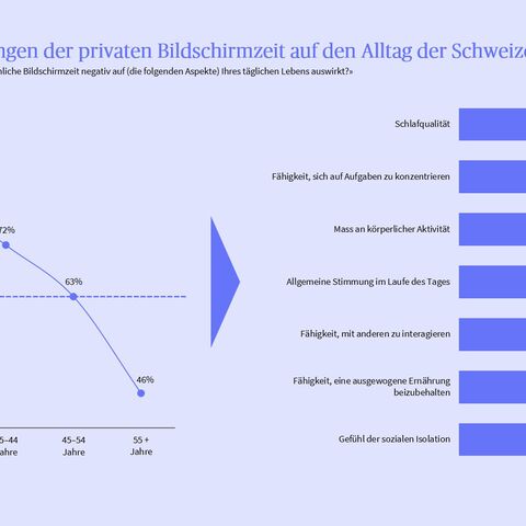 Eine Grafik, die negative Auswirkungen auf den Alltag der Schweizer Bevölkerung zeigt