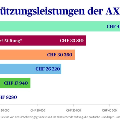 Balkendiagramm zeigt AXA-Unterstützungsleistungen 2025