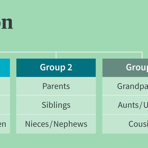 Infographic on statutory succession by degree of kinship.