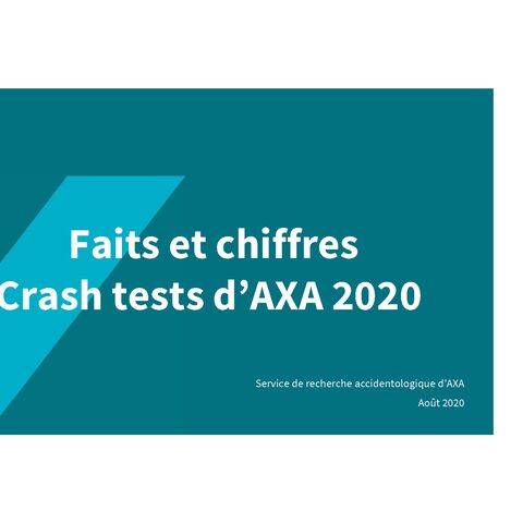 Photo de couverture Faits et chiffres des crash tests 2020 d’AXA.