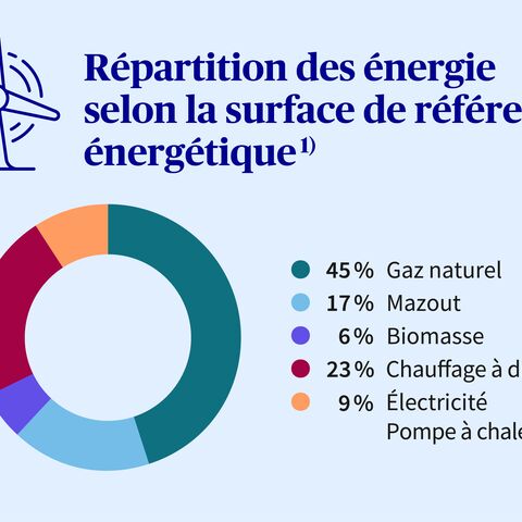 Un diagramme montre la répartition des sources d'énergie