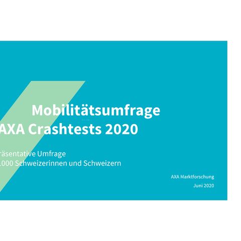 Titelbild der Mobilitätsumfrage AXA Chrashtest 2020