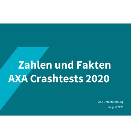 Titelbild Zahlen & Fakten des AXA Crashtests 2020.