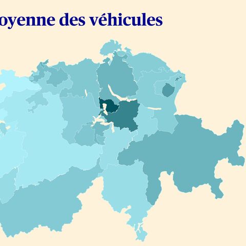 Carte suisse indiquant les cantons dans lesquels circulent les voitures les plus chères