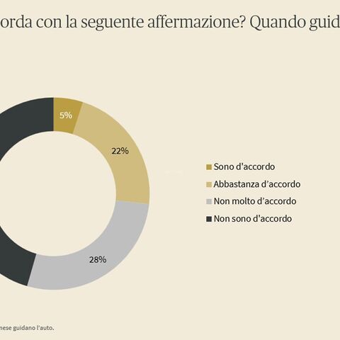 Grafico che illustra l'opinione della popolazione sull'uso del cellulare al volante