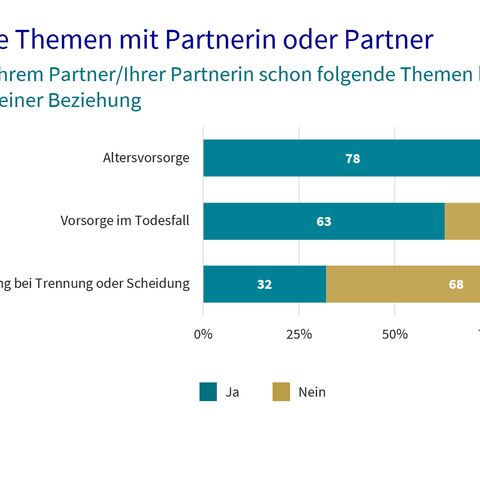 Balkendiagramm zu den mit der Partnerin oder dem Partner besprochenen Themen