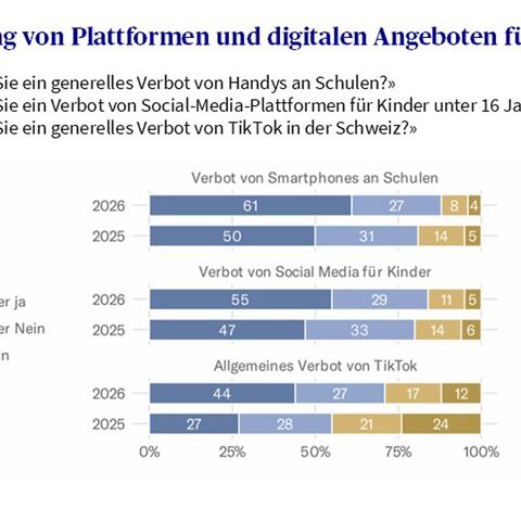 Abstimmung zu Regulierungsmassnahmen von Plattformen für Kinder in Balkendiagrammen dargestellt