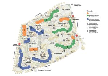 Lageplan der Siedlung Unteres Buehl in Winterthur
