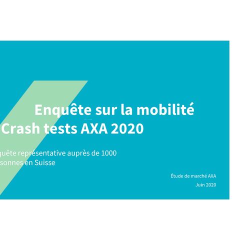 Photo de couverture de l’enquête sur la mobilité Crash test AXA 2020.