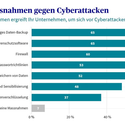 Die Grafik zeigt, mit welchen Massnahmen sich Unternehmen gegen Cyberangriffe schützen