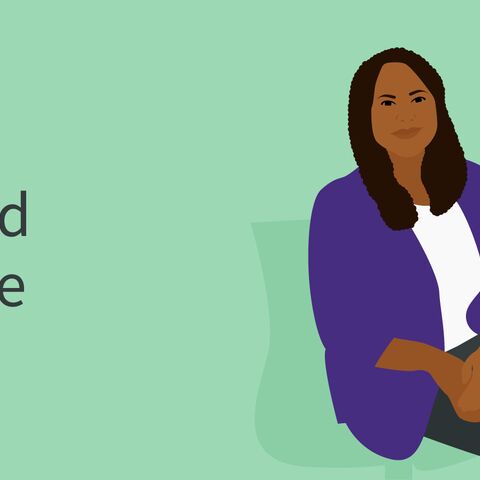 A woman and a man sit next to bar charts showing that 56% of women and 22% of men work part-time at AXA.