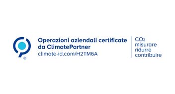 Marchio ClimatePartner per la certificazione della protezione del clima nelle attività aziendali