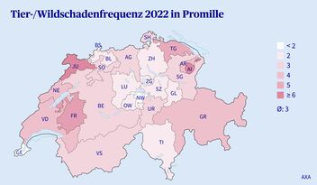 Karte Tier-/Wildschadenfrequenz in Promille